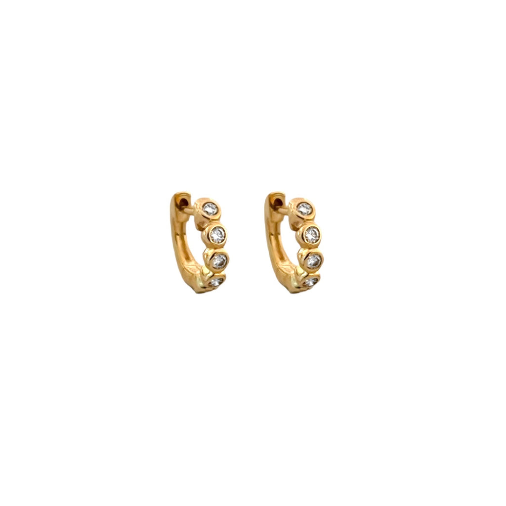 Diamond Bezel Huggie Earrings
