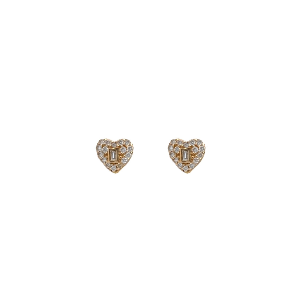 Diamond Heard Stud Earrings