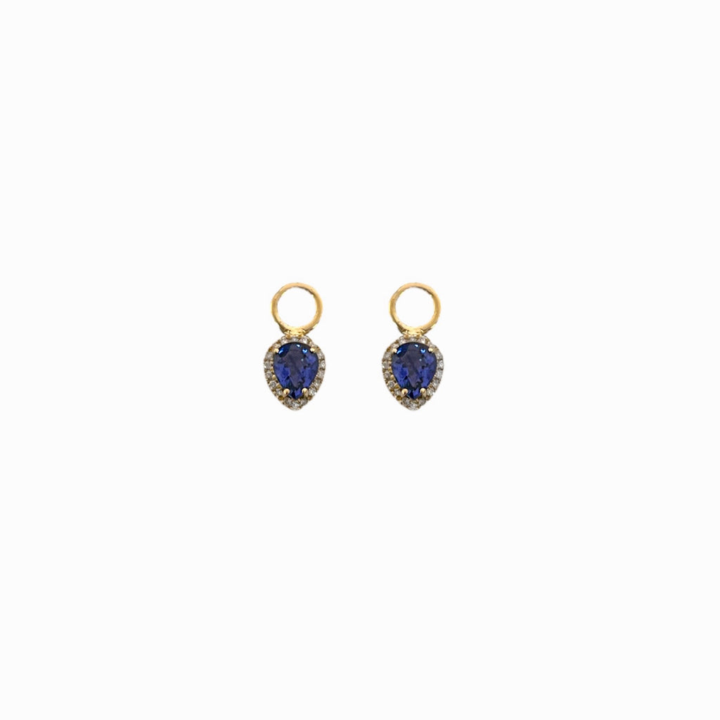 Blue Sapphire & Diamond Huggie Charms