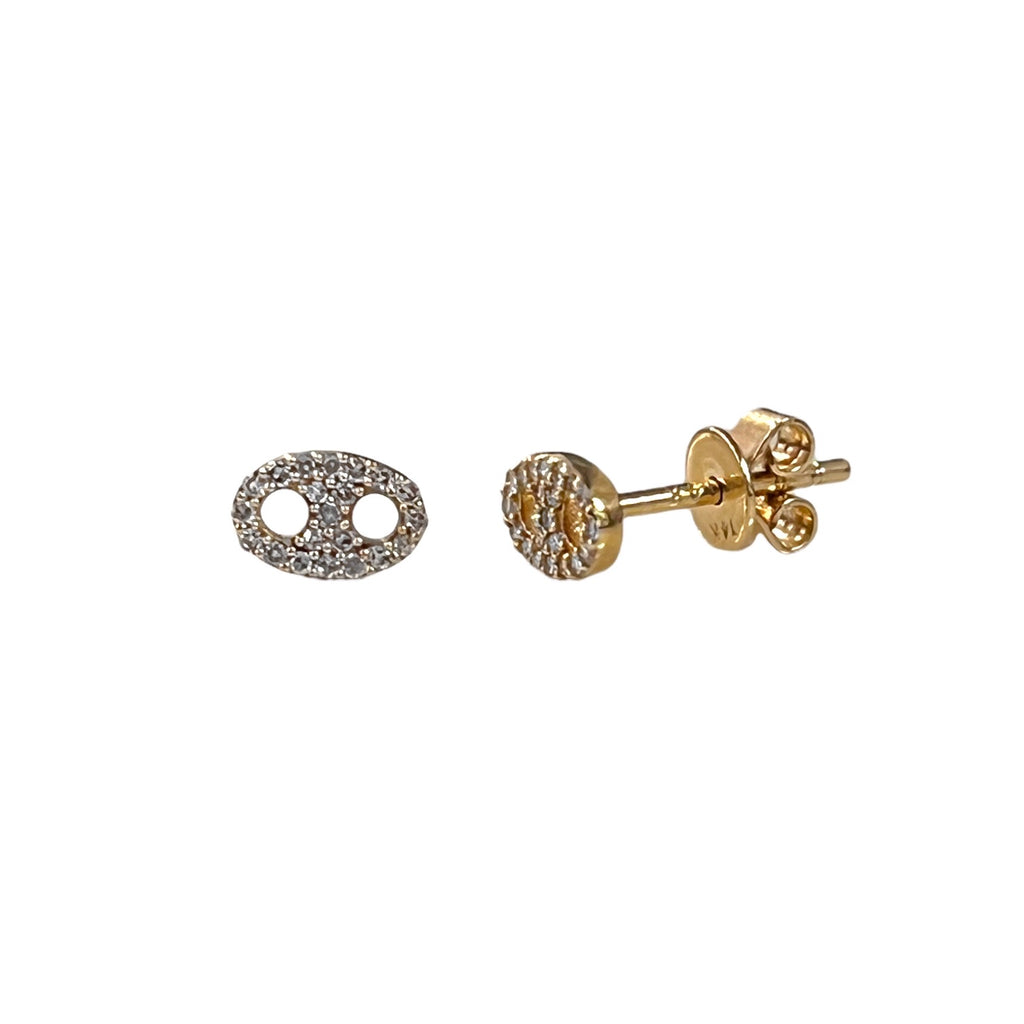 Diamond Mariner Link Stud Earrings