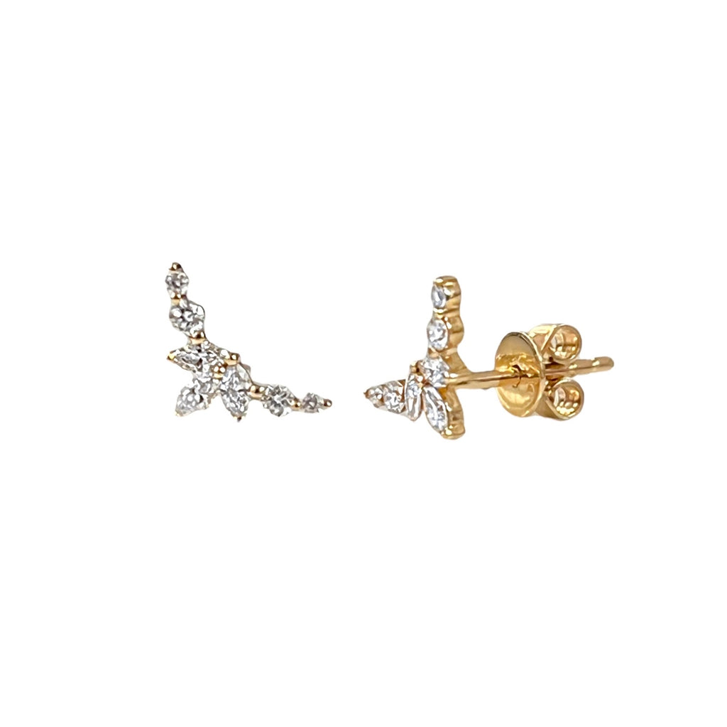 Graduated Diamond Stud Earrings