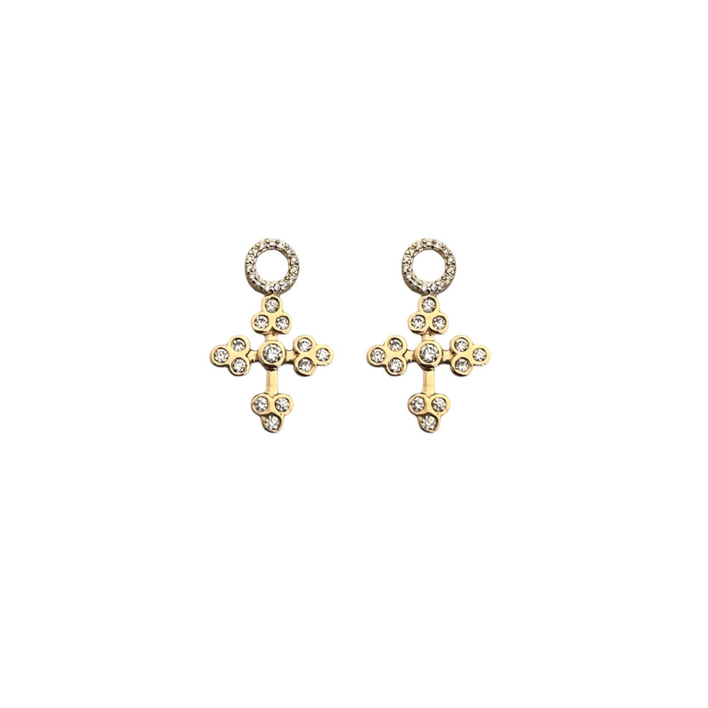 Diamond Cross Huggie Charms