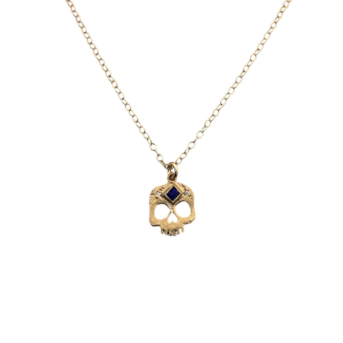 Sapphire Skull Necklace
