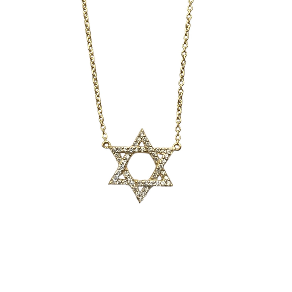 Diamond Star of David Necklace