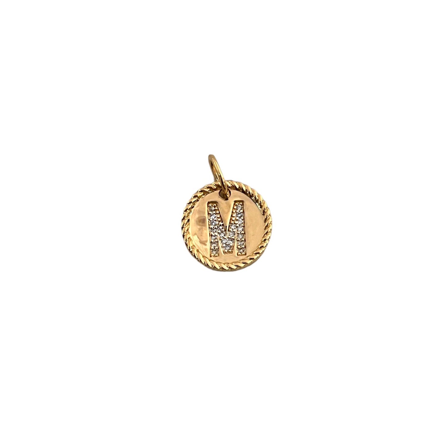 Diamond "M" Initial Pendant