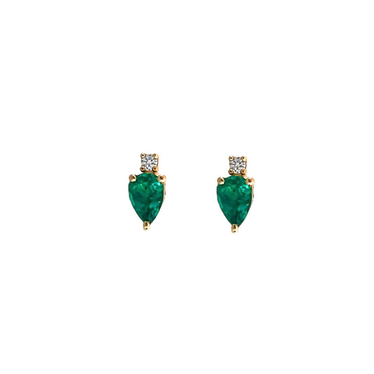 Emerald & Diamond Studs