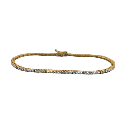 1.39 ctw Yellow Gold Diamond Tennis Bracelet