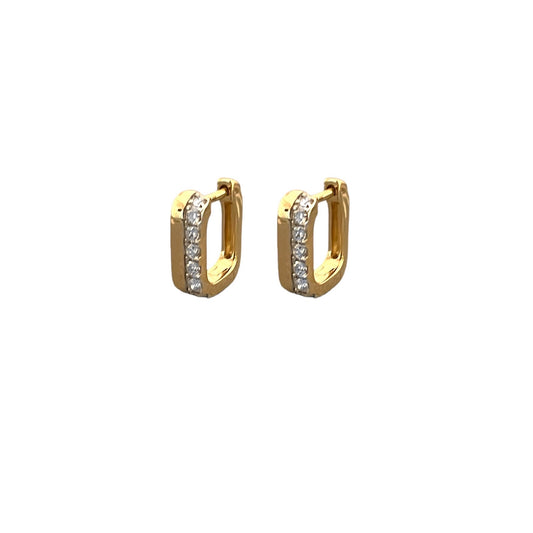 Split Diamond & Gold Bubble Huggie Earrings