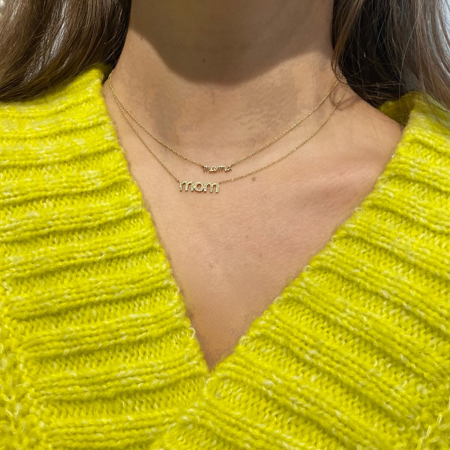 Diamond "mom" Necklace