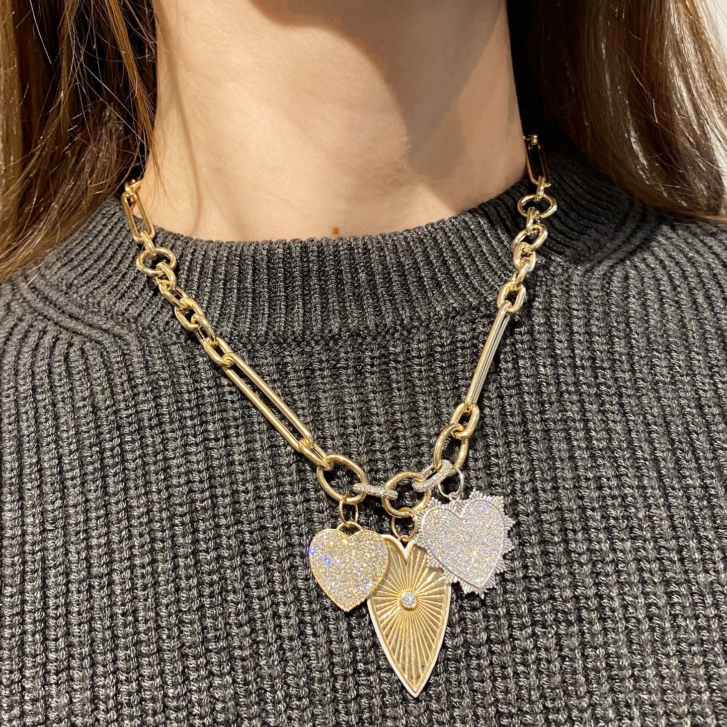 White Gold Pave Heart Pendant