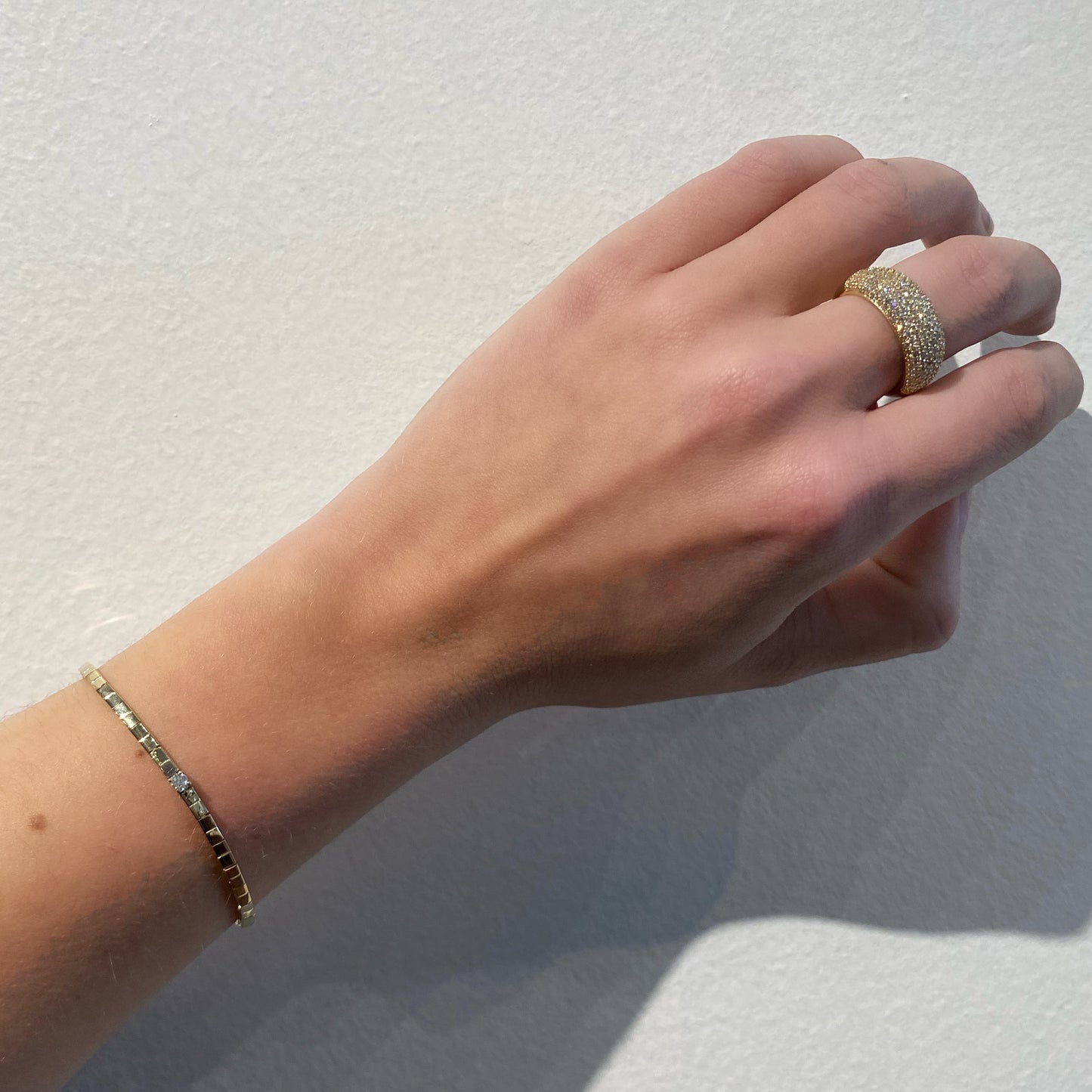 Rows of Pave Diamond Ring