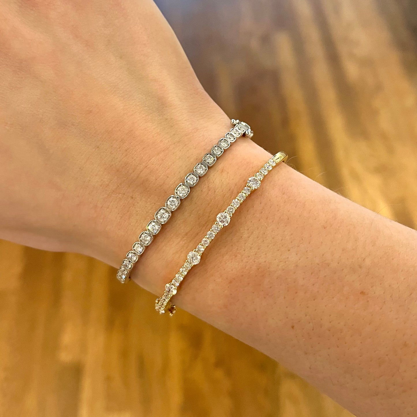 Diamond Quad Station Hinge Bracelet