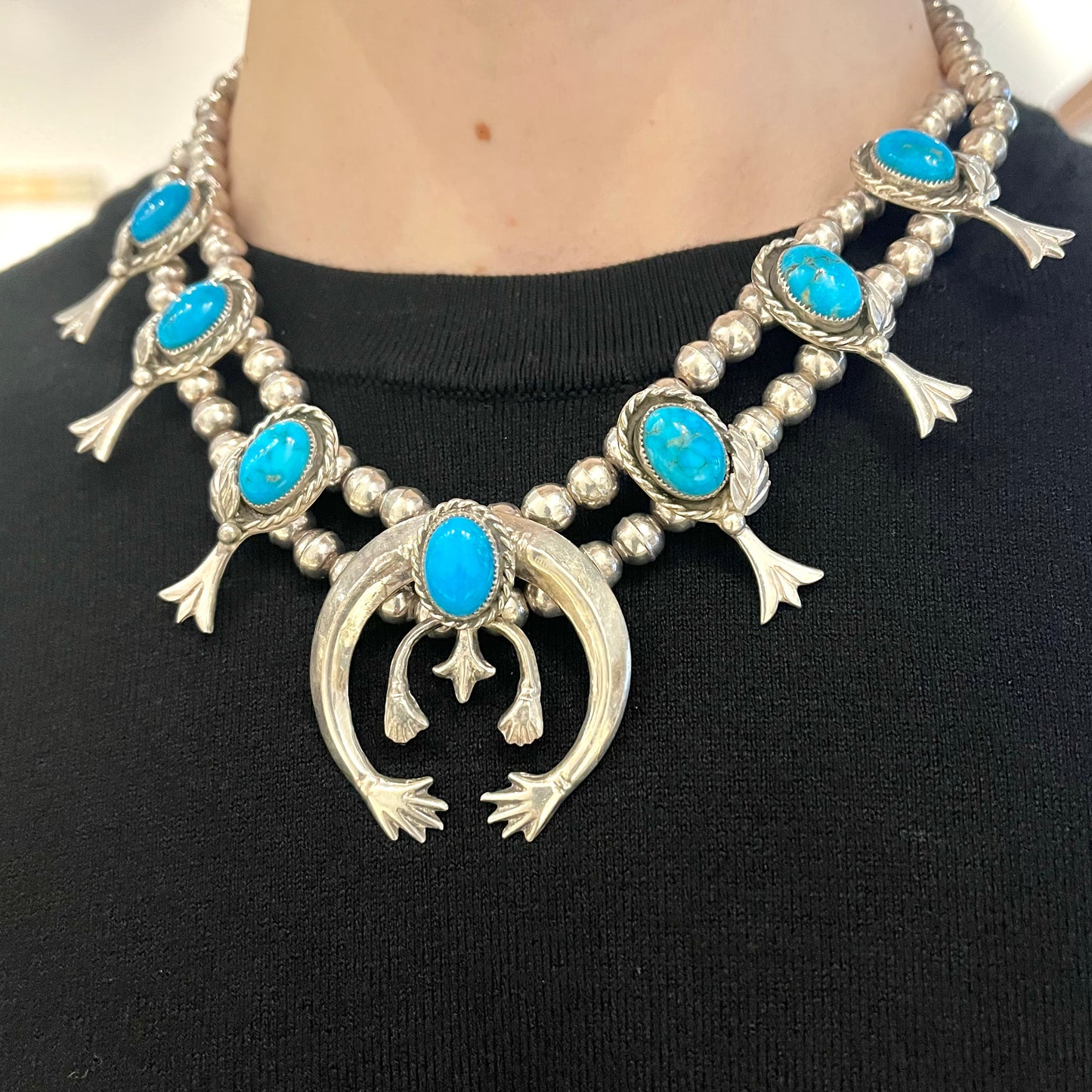 Vintage Mini Squash Blossom Necklace