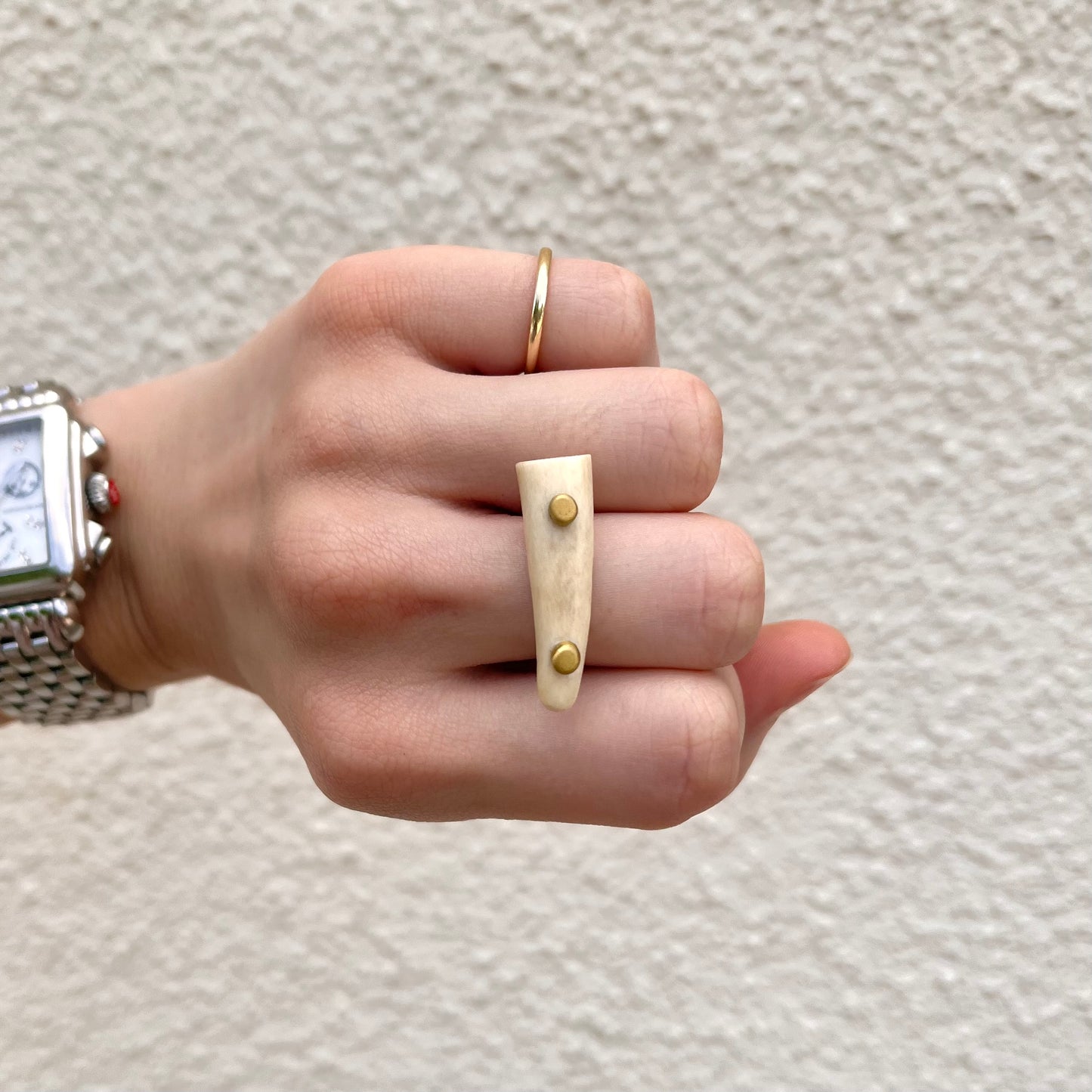 Brass Antler Tip Ring