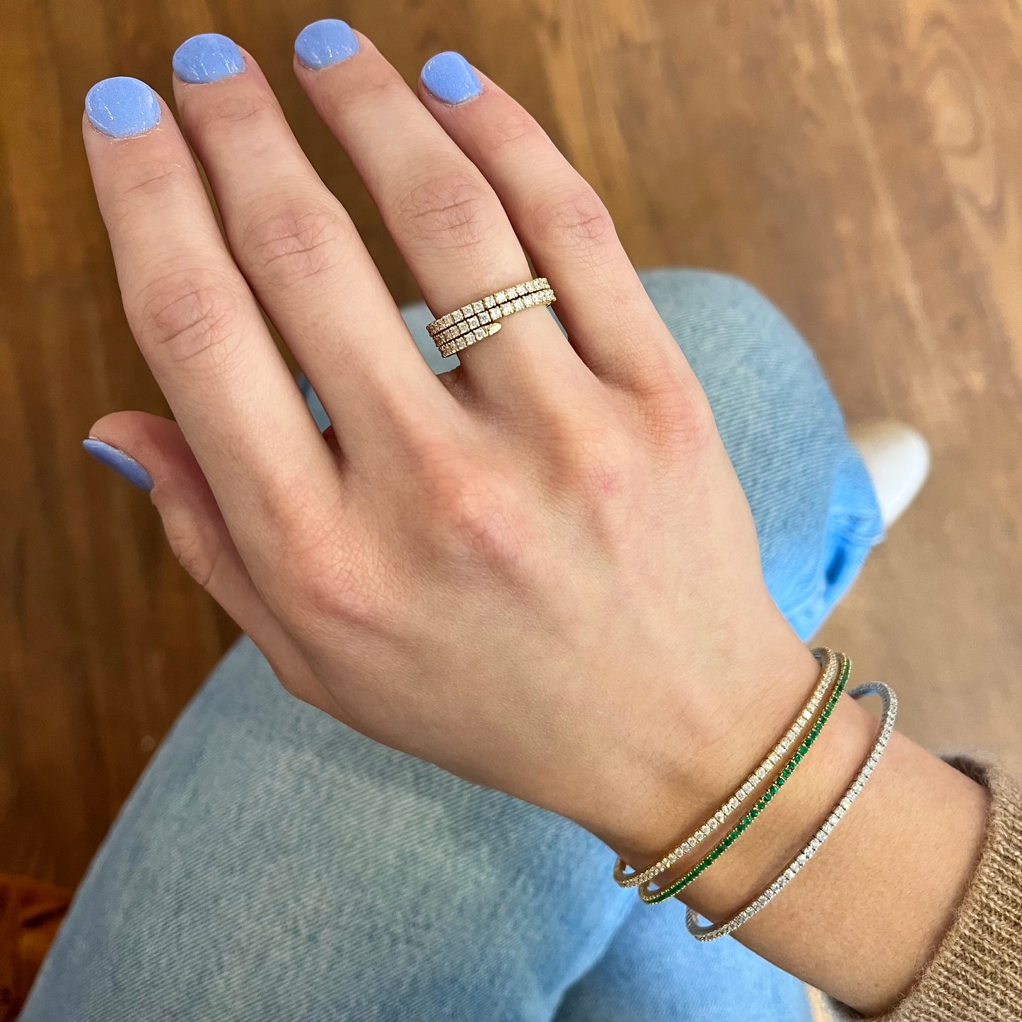 Flexible Diamond Wrap Ring