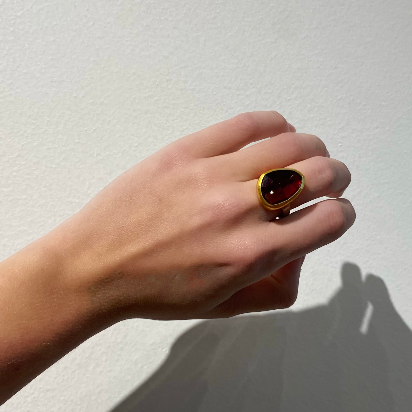 Organic Elements Amorphous Garnet Ring