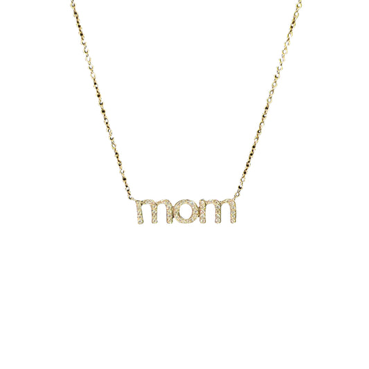 Diamond "mom" Necklace