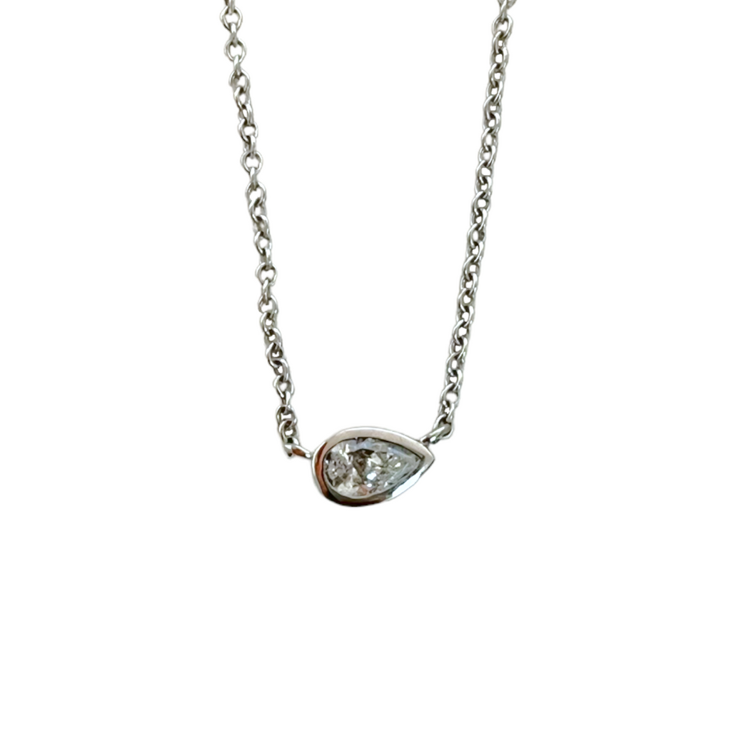Pear Diamond Solitaire Necklace