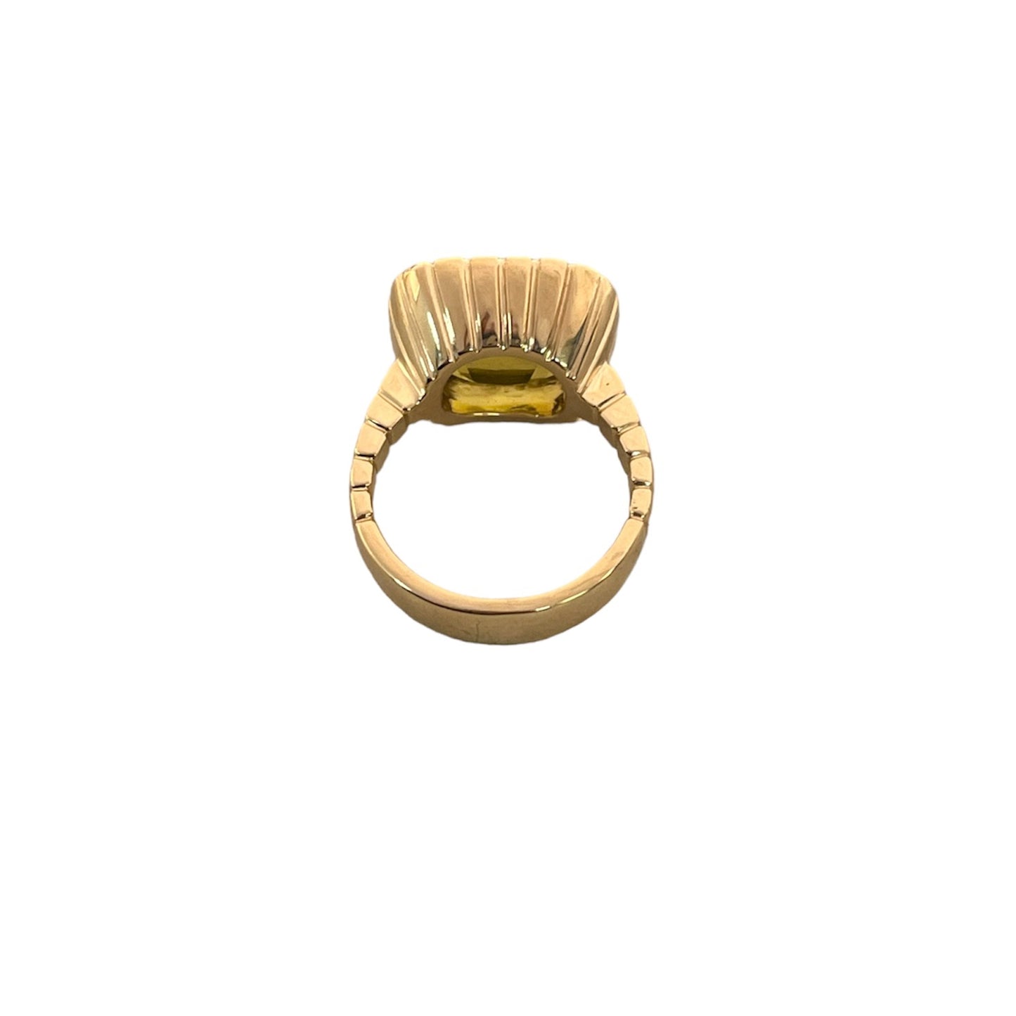 Beveled Bezel Lemon Quartz Ring