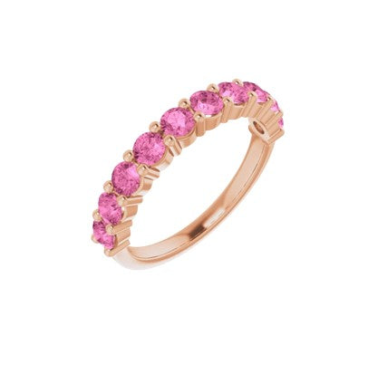 Pink Sapphire Anniversary band