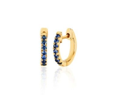 Blue Sapphire Mini Huggie Earrings