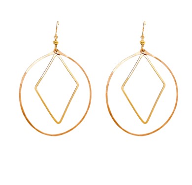 Circle & Diamond Shaped Earrings