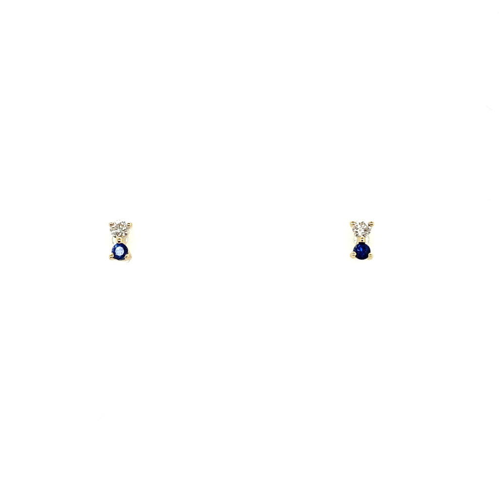 Diamond & Sapphire Stud Earrings