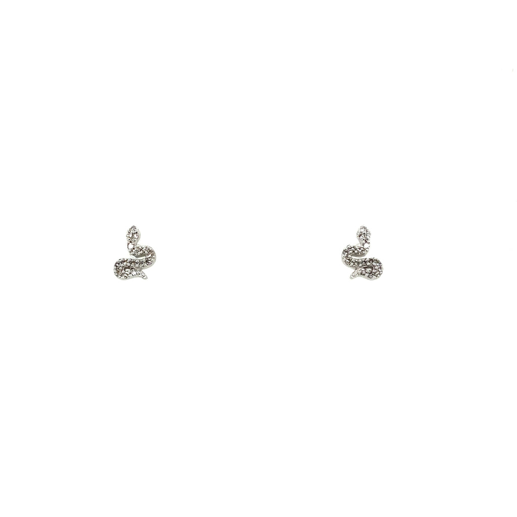 Diamond Snake Stud Earrings