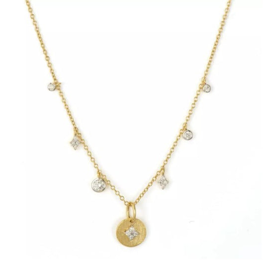 Provence Floating Charm Necklace with White Diamonds