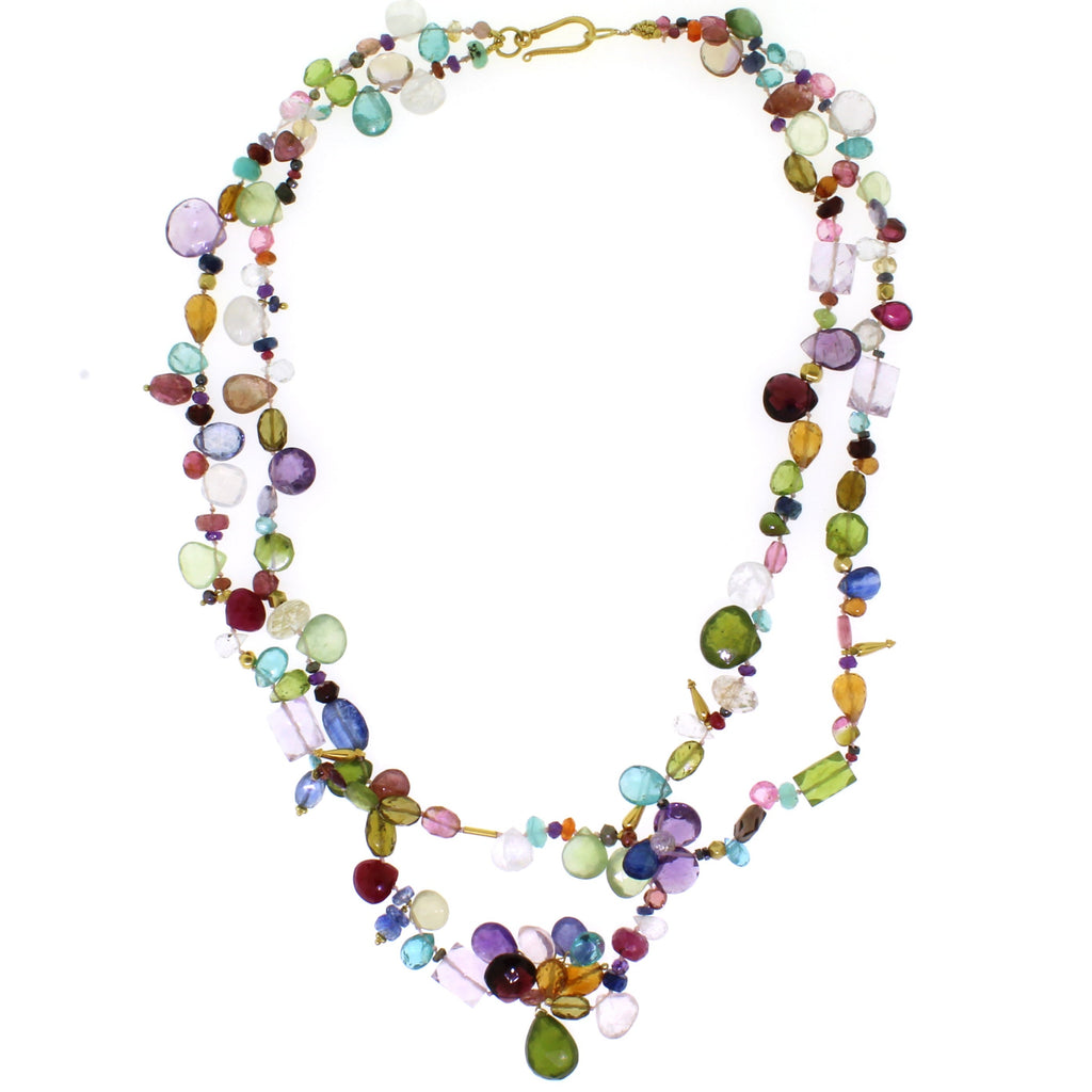 Rainbow Double Strand Necklace