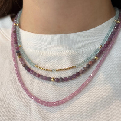 Aquamarine & Gold Beaded Necklace
