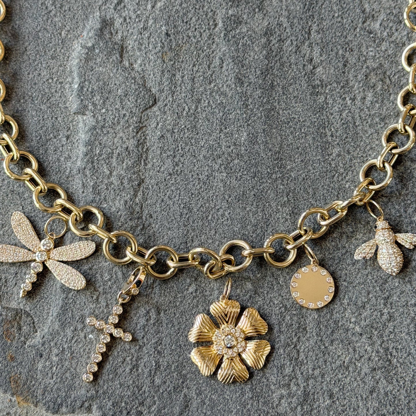 Diamond Flower Pendant