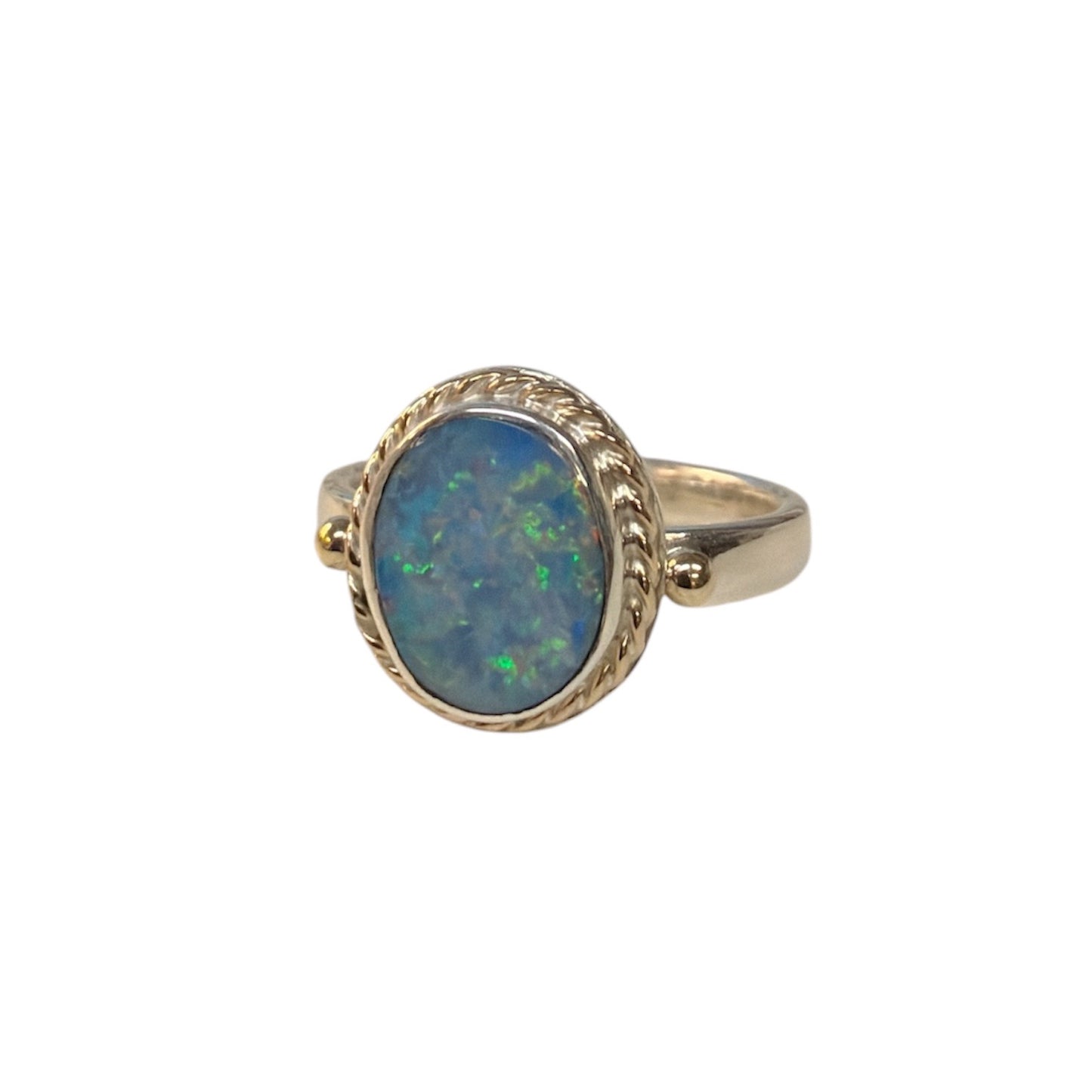Handmade Boulder Opal Doublet Ring