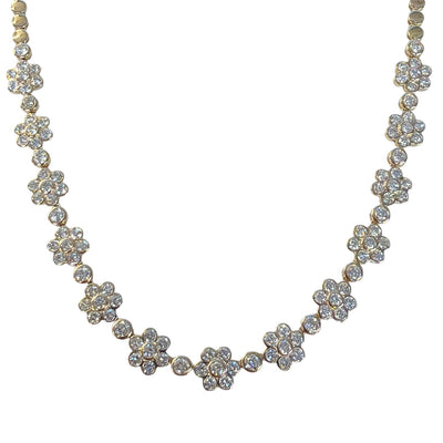 Lab Diamond Daisy Partial Tennis Necklace