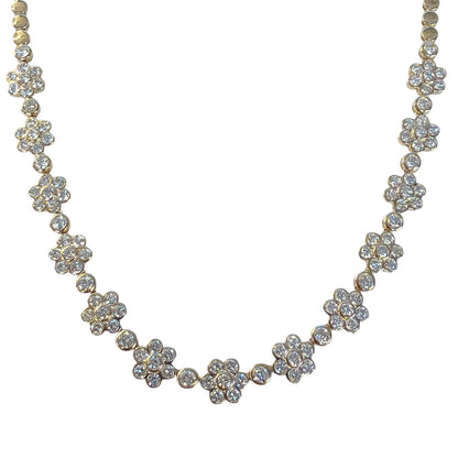 Lab Diamond Daisy Partial Tennis Necklace