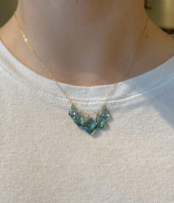 Teal Dangle Necklace