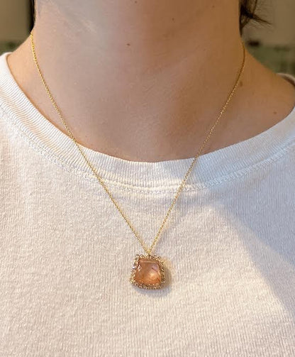 Peach Rose Quartz Necklace