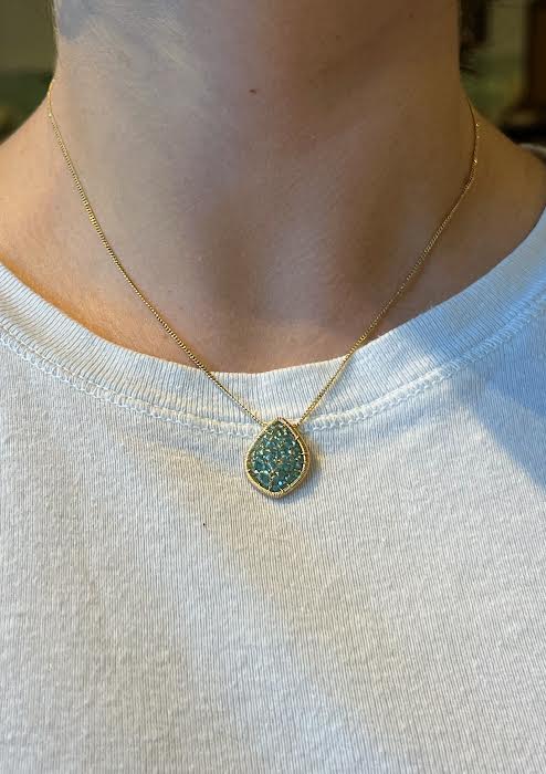 Aqua Marquise Mosaic Necklace