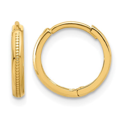 Thin Textured Gold Huggie Earring