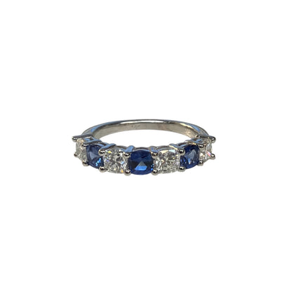 Lab Diamond and Sapphire Anniversary Band