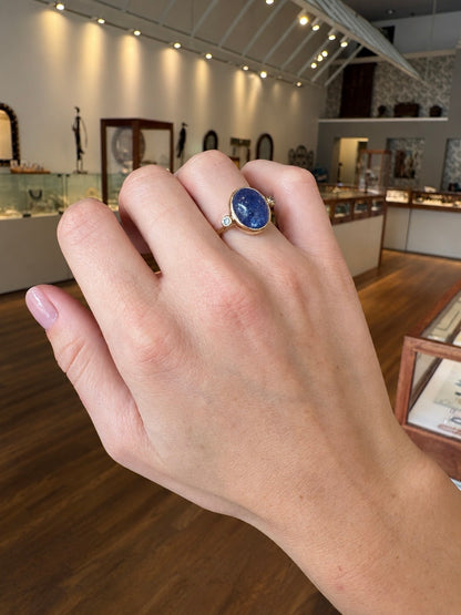 Tanzanite & Diamond Textured Ring