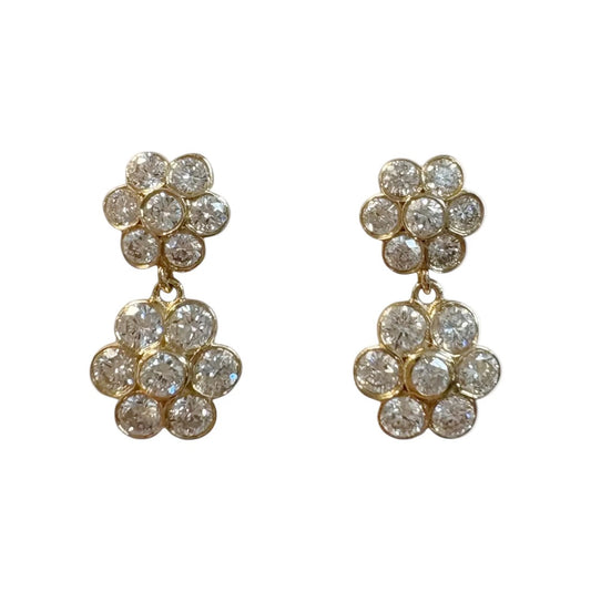 Double Daisy Lab Diamond Earrings