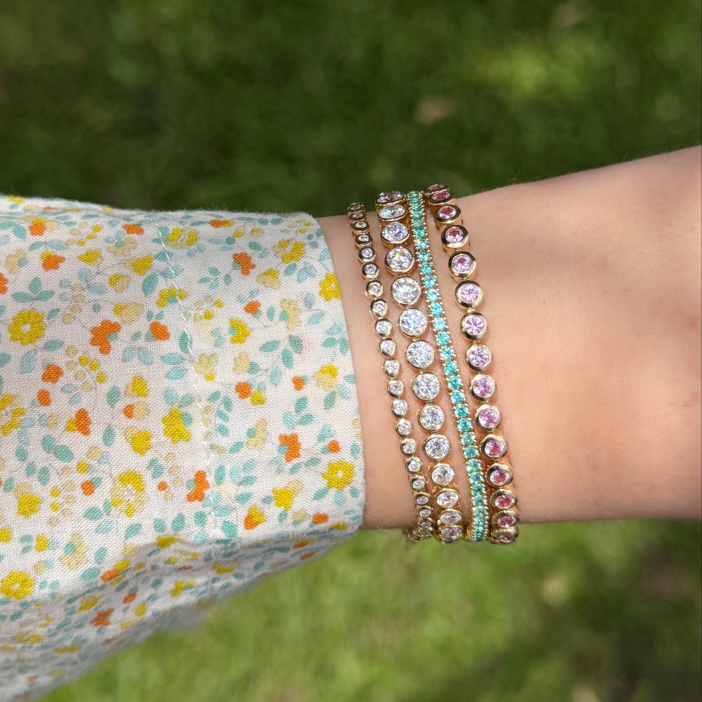 Bezel Set Lab Grown Diamond Tennis Bracelet