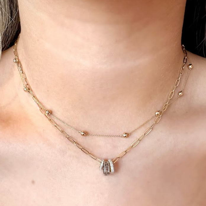 Poppy Rae Pebble Station Necklace