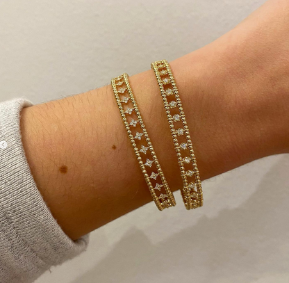 Flexible Diamond Cluster Cutout Bracelet