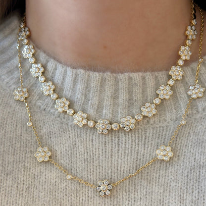 Lab Diamond Daisy Necklace