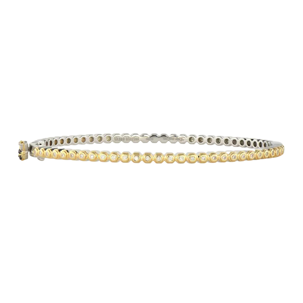 Two-Toned Continuous Honeycomb Diamond Bangle