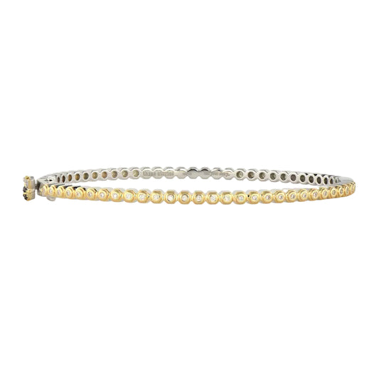 Two-Toned Continuous Honeycomb Diamond Bangle