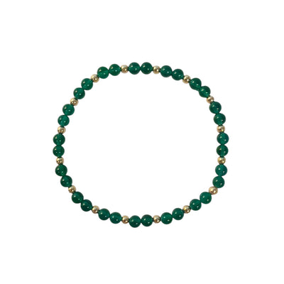 Green Onyx Beaded Stretch Bracelet