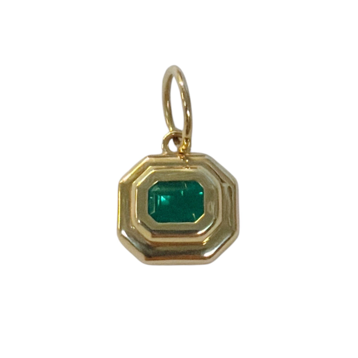 Emerald Layered Bezel Pendant